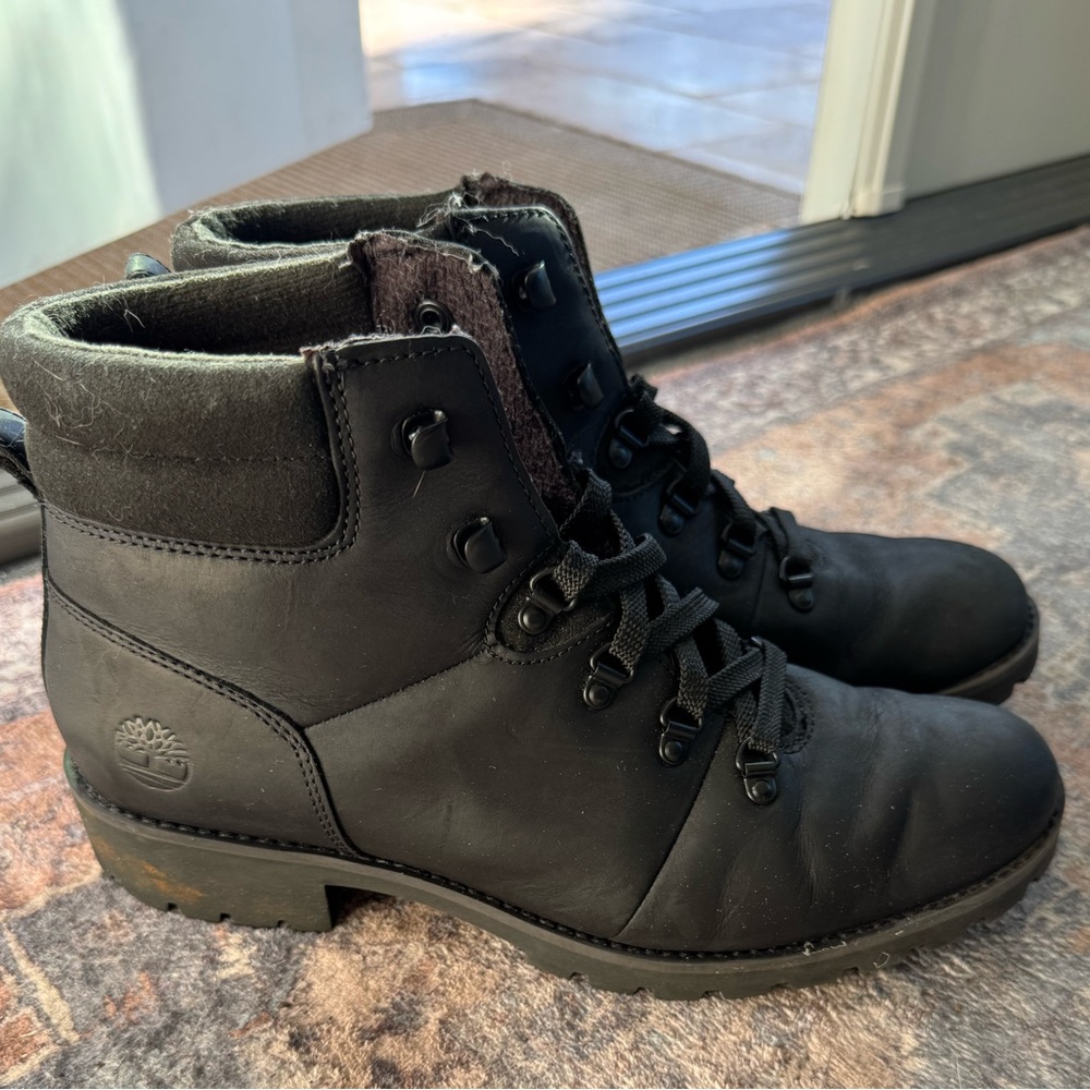 Timberland Black Leather Ankle Boots